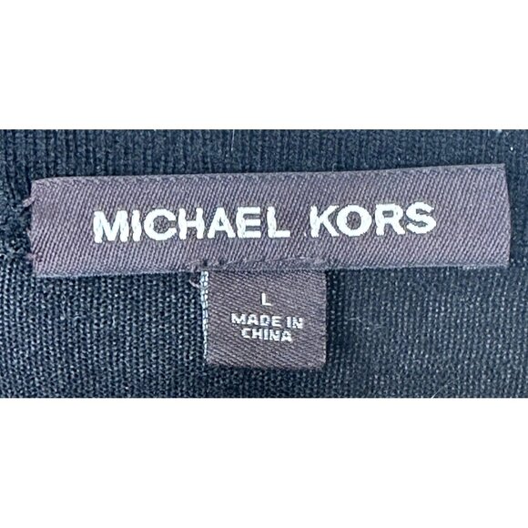 Michael Kors Mens Sweater Extra Fine Merino Wool Preppy Pullover Gray Size Large - Picture 5 of 10